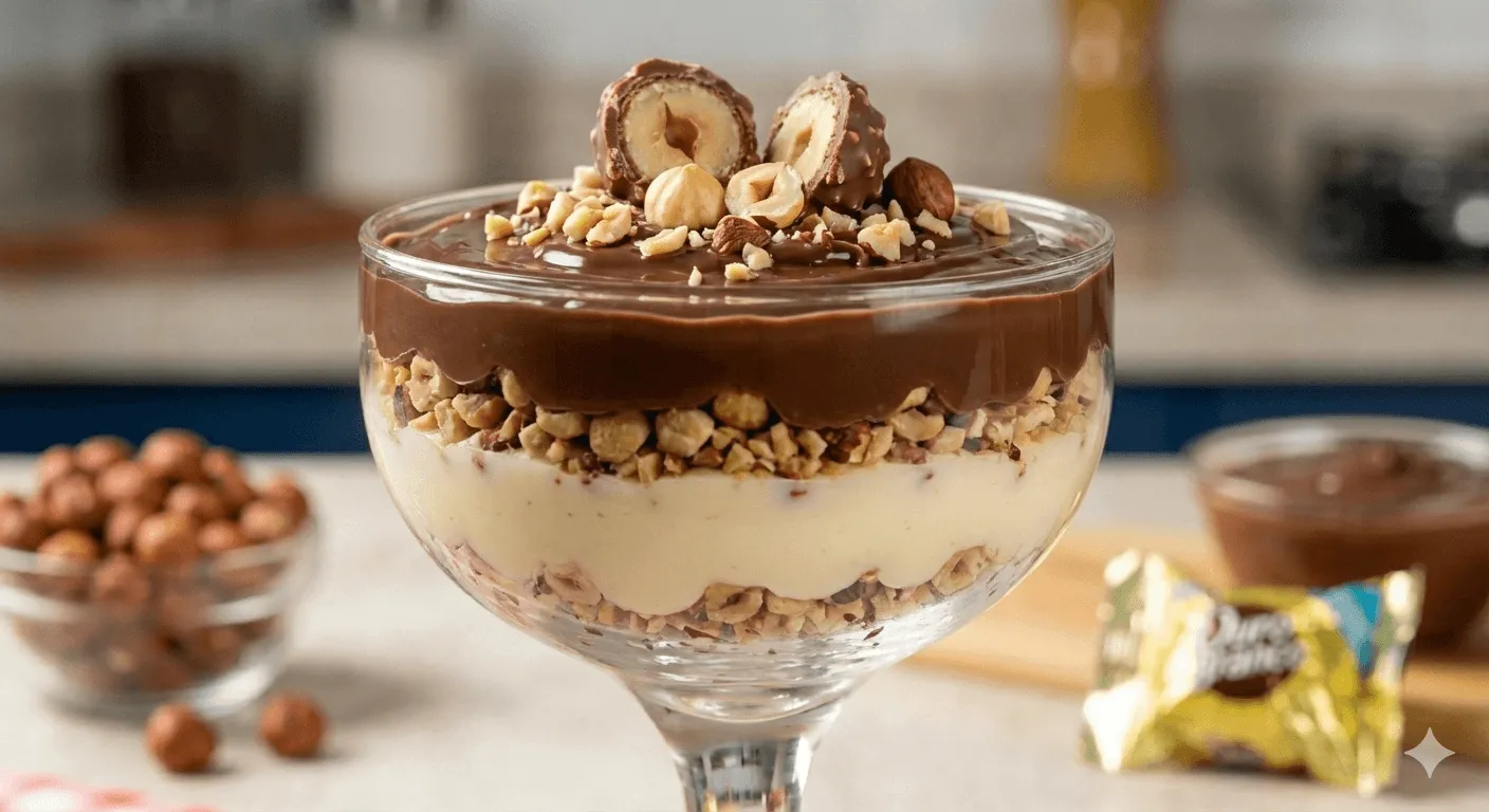 Bombom de Avelã com Ouro Branco na taça