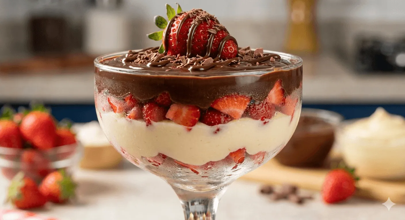 Bombom de Morango na taça