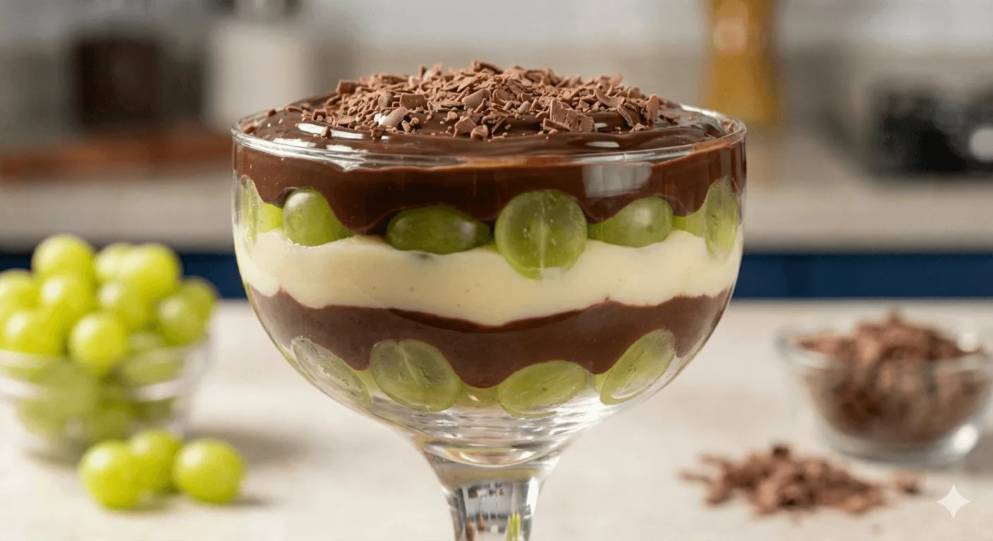 Bombom de Uva Verde na taça